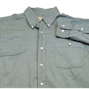 Kevins Gun‎ Room Collection Mens M Shooting Shirt Green Long Roll Up Sleeves
